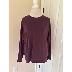 Athleta Long Sleeve Purple Shirt Move With Ease Garnet Small